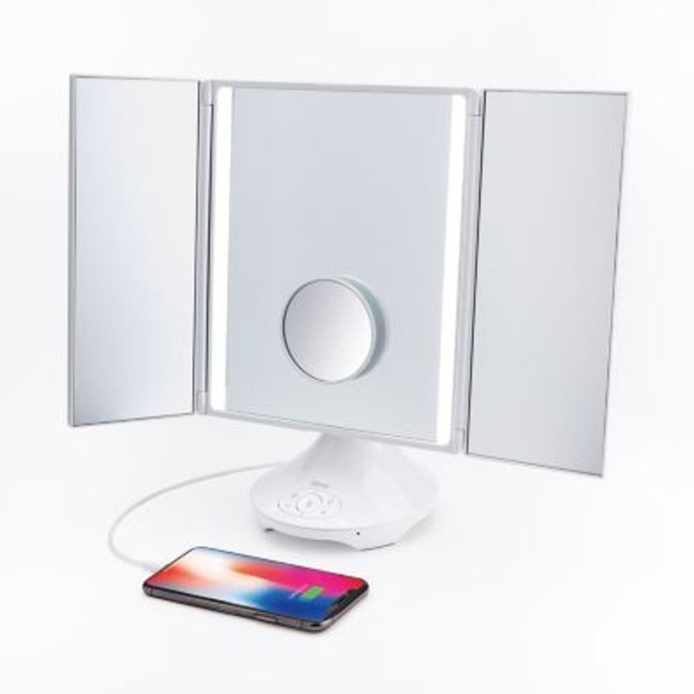 NWT iHome Reflect Trifold Bluetooth Speaker USB Charging Speakerphone White